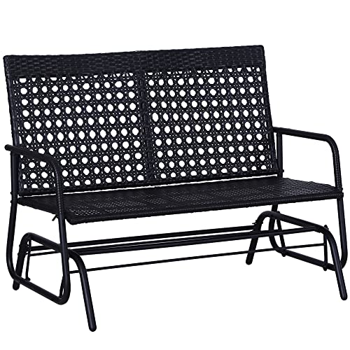 Outsunny Banc à Bascule de Jardin 2 Places Style Cosy...