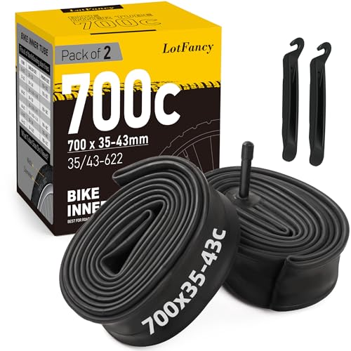 Chambre à air 700x35/43c LotFancy pour vélo de route et vtc e-bike en lot de 2 pièces
