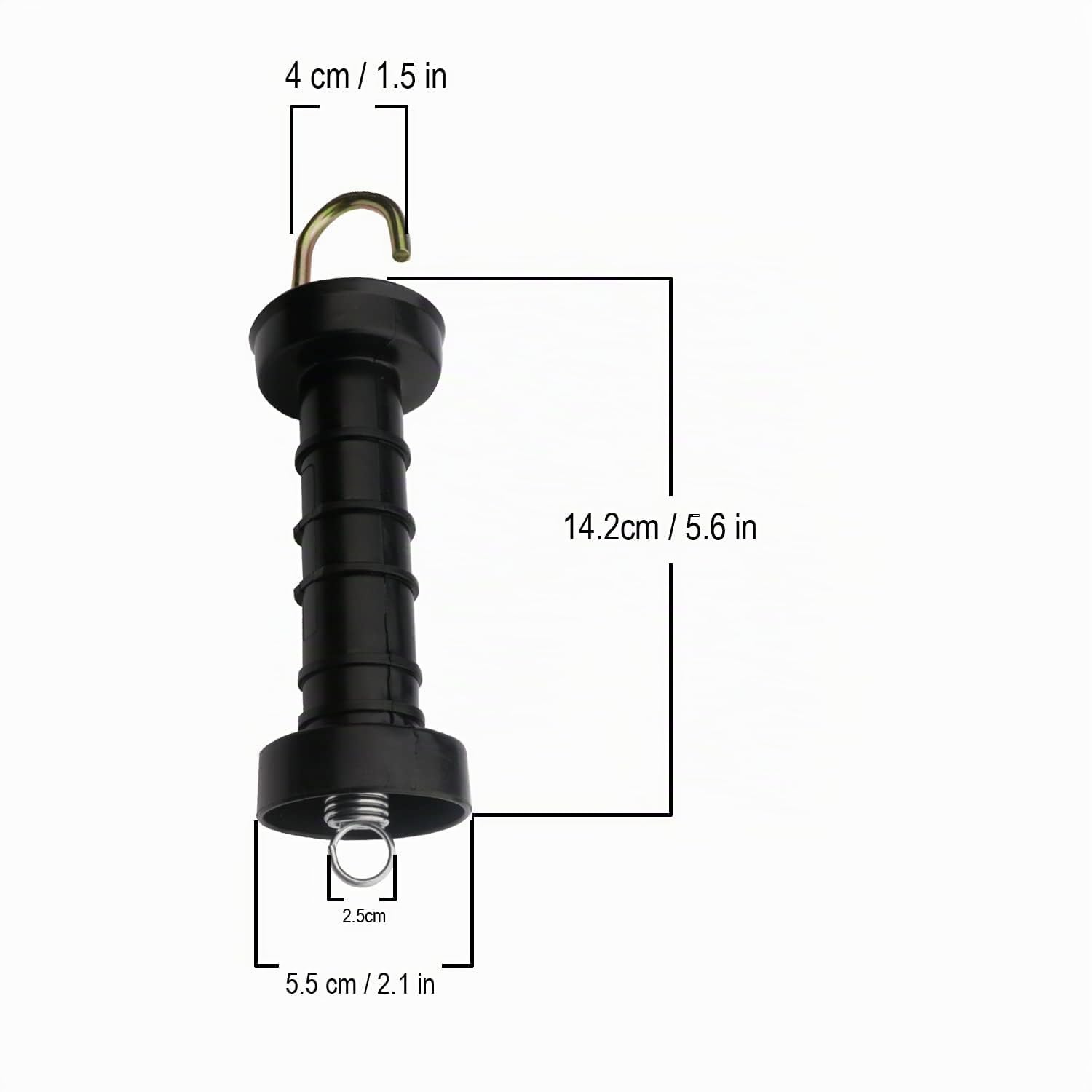 5 Pcs Manija de Puerta de Resorte de Valla Eléctrica, Manijas de Puerta de Valla Eléctrica de Plástico con Aislamiento de Resorte, Accesorios de Granja (Negro)