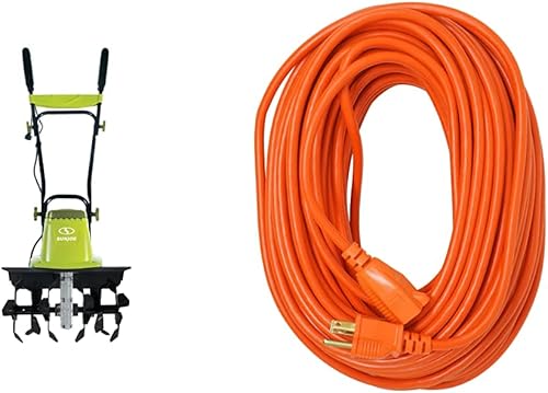 Sun Joe TJ603E - Cultivador eléctrico y cultivador de 16 pulgadas y 12 amperios, color verde y cable Coleman 23098803 02309 163 de vinilo para