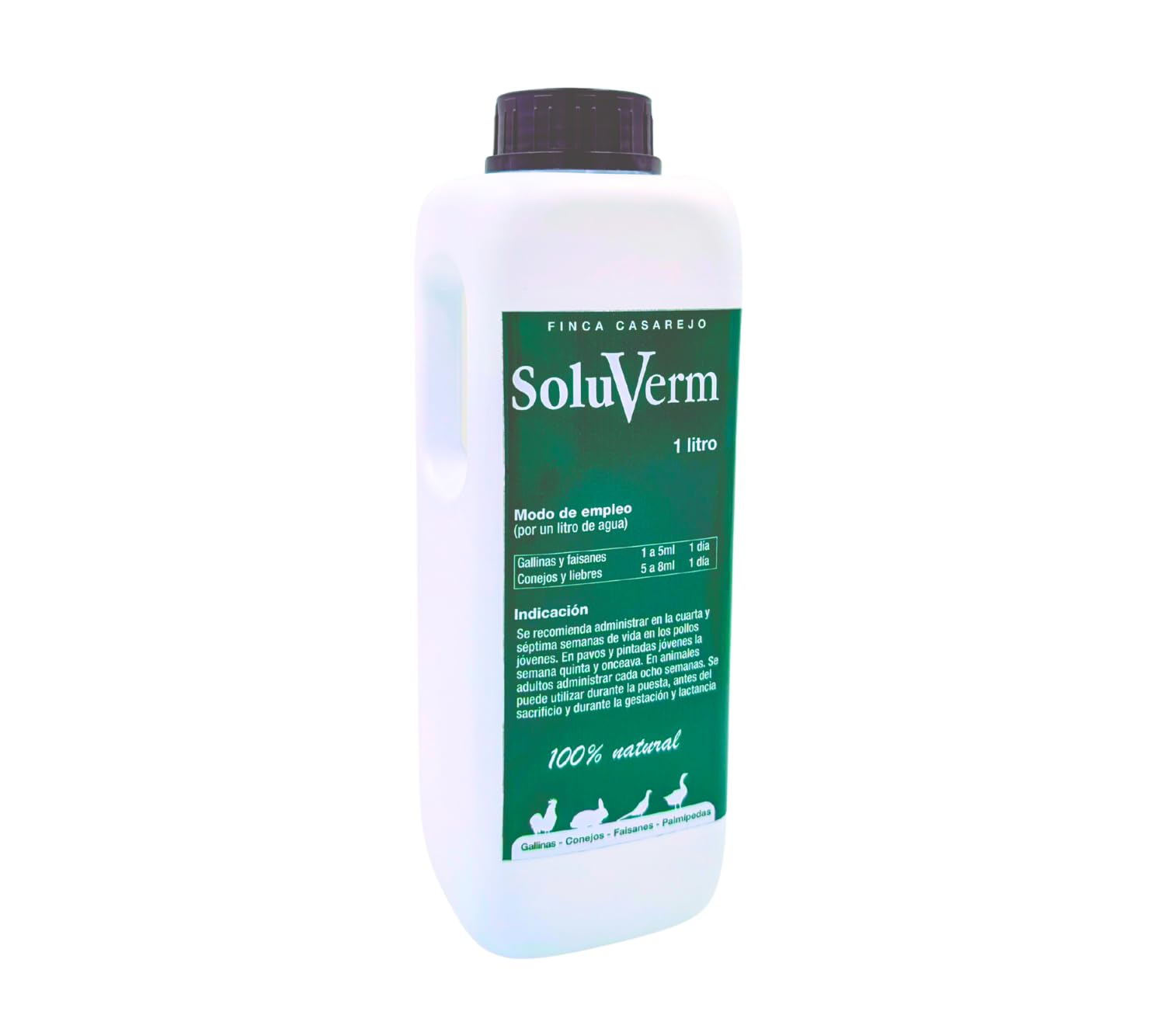 FINCA CASAREJO SoluVerm 1L - Prevención de los Vermes en Gallinas y Otras Aves de Corral - Desparasitación Interna - Solución Natural contra los Vermes