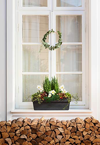 Dehner Blumenkasten Mailand, ca. 60 x 20 x 19.5 cm, Kunststoff, anthrazit, Grau