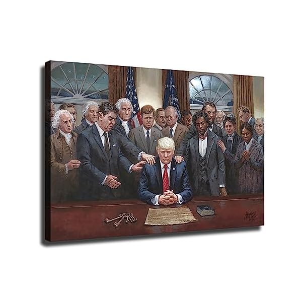 Legacy of Hope Historical Figures Praying for Donald Trump Canvas Art Poster Wall Painting Canvas Painting Wall Art Poster for Bedroom Living Room Decor Gift (08x12inch-No Framed)