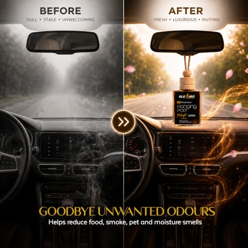 Image of Car Perfume Combo Pack of 2 Air Freshener | Petal Bloom & Midnight Leather | Odour Eliminator for Cars, SUVs, & Vans | Premium Auto Interior Freshener Gift Set | 20ml