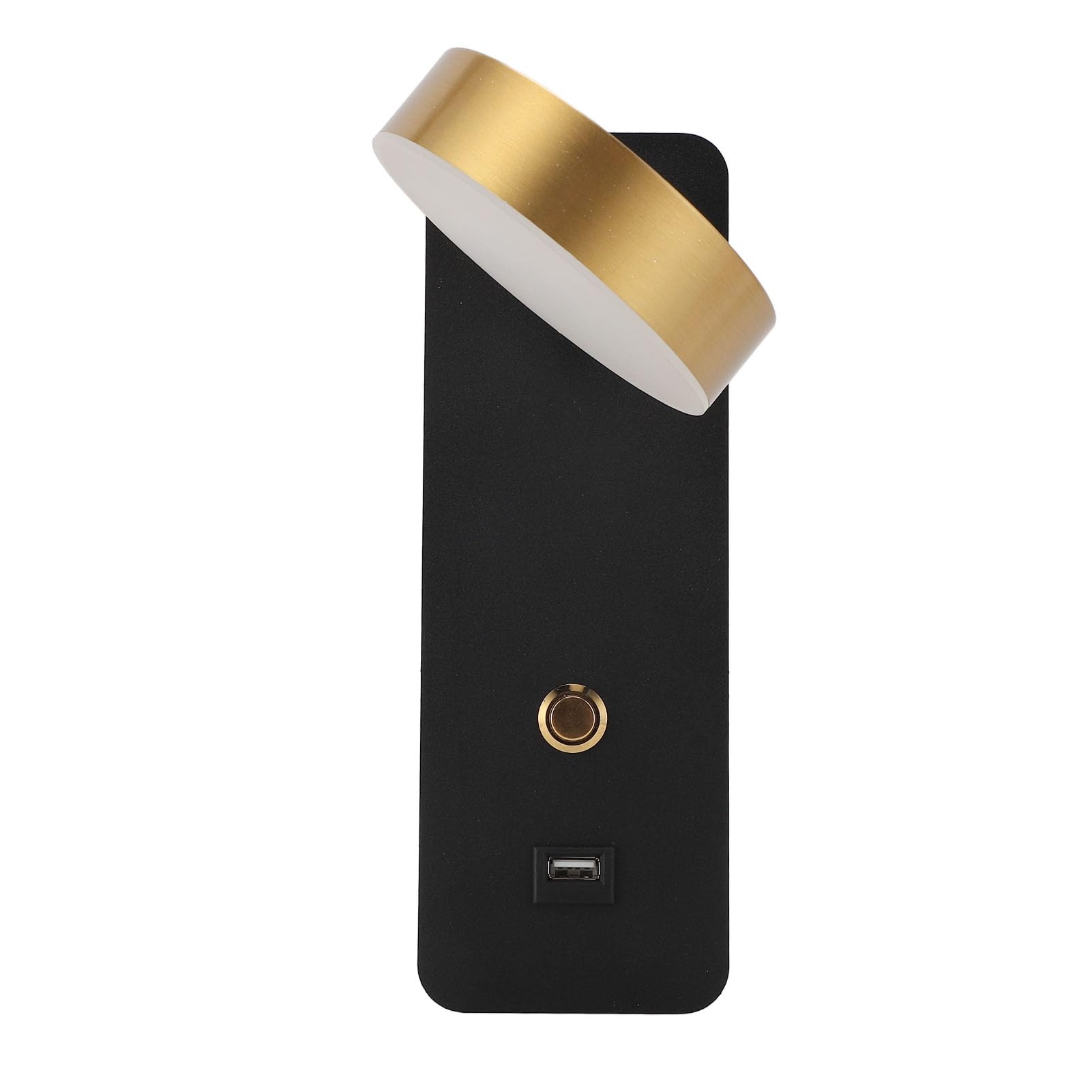 Lampy ścienne LED, Obrotowe Metalowe Kinkiety ścienne, 3 Temperatury Barwowe i Port ładowania USB, Nowoczesny Kinkiet Podłączony na Stałe do Sypialni do Czytania Przy łóżku