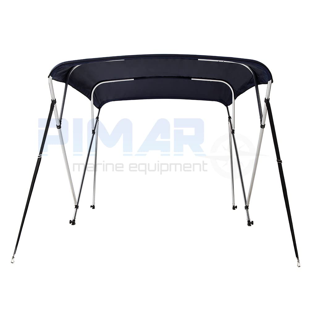 PIMAR Tendalino Bimini 4 Archi in Alluminio Lucido Ø 25 MM Diverse Misure e Colori. Barca Gommone (Blu Navy, larghezza 220-240cm)