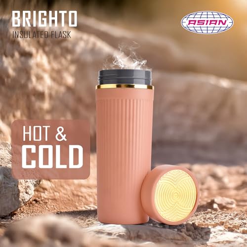 Image of Asian Brighto 500ml Insulated Thermosteel Flask | Hot Drink Coffee & Tea Water Bottle for Winter & Office | 6-Hour Heat Retention | Leakproof & BPA Free Christmas Gifting Travel Mug (Almond)