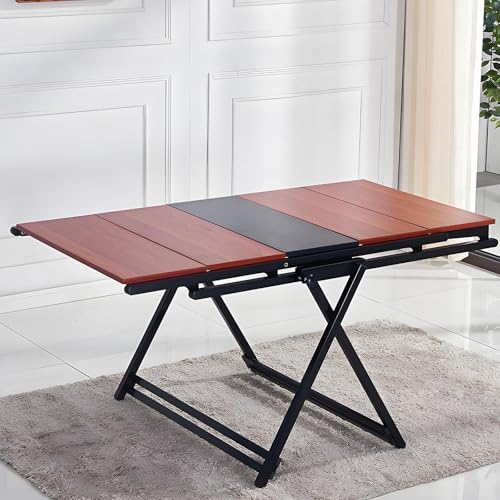 Table à Manger Pliante en Bois Massif et Métal pour Petits Espaces