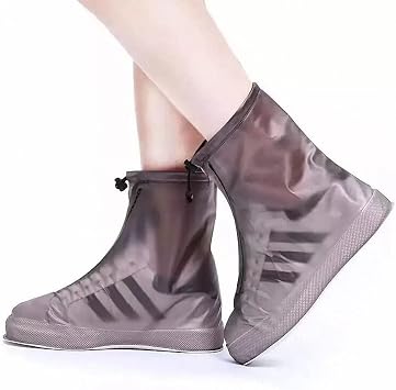 Kerio Rain Shoes Cover, Cycling Shoes Protectors with Waterproof Zipper and Drawstring, Reusable Rain Snow Boots Overshoes for Women and Men