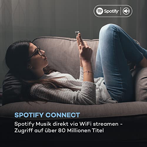 auna Connect Soundchef MKII Küchen-Unterbauradio, Bluetooth Freisprech-Einrichtung, Ambientelicht, 2,4" TFT-Farbdisplay, WiFi, Spotify Connect, DAB+/UKW/Internetradio, AUX-In, Fernbedienung, weiß – Bild 6