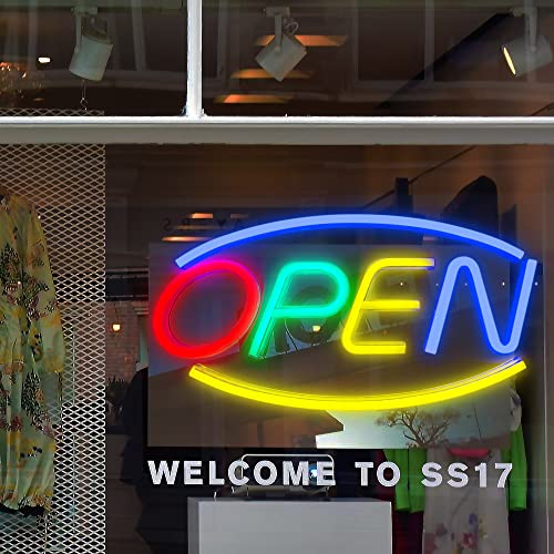 Montex Open Sign For Business 18 Inch X 8.8 Inch With Long Cord And Chain, Led Neon Sign For Store Window Bar Retail Shop Restaurant #TOP4
