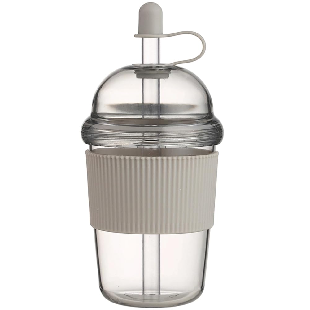 Hndhbfgrt 1Pcs 430ML Transparent Coffee Mug with Lid and Straw- Plastic Cup for Pearl Milk Tea Juice for Home Bar Drinkware