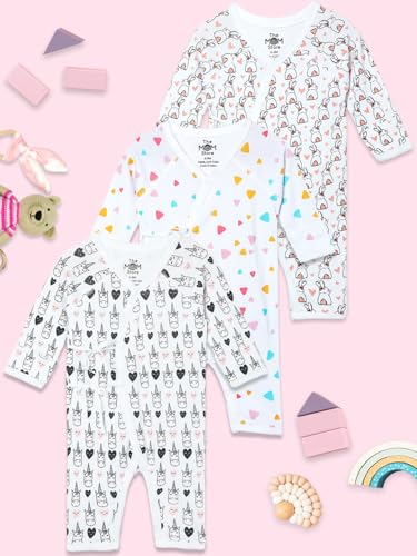 Image of The Mom Store Baby Romper Jabla Style Combo For Boys And Girls | Cotton | Soft Infant Bodysuit | Trendy Stylish Sleepwear For Newborn Baby | Printed | Unisex Comfortable Everyday Baby Wear