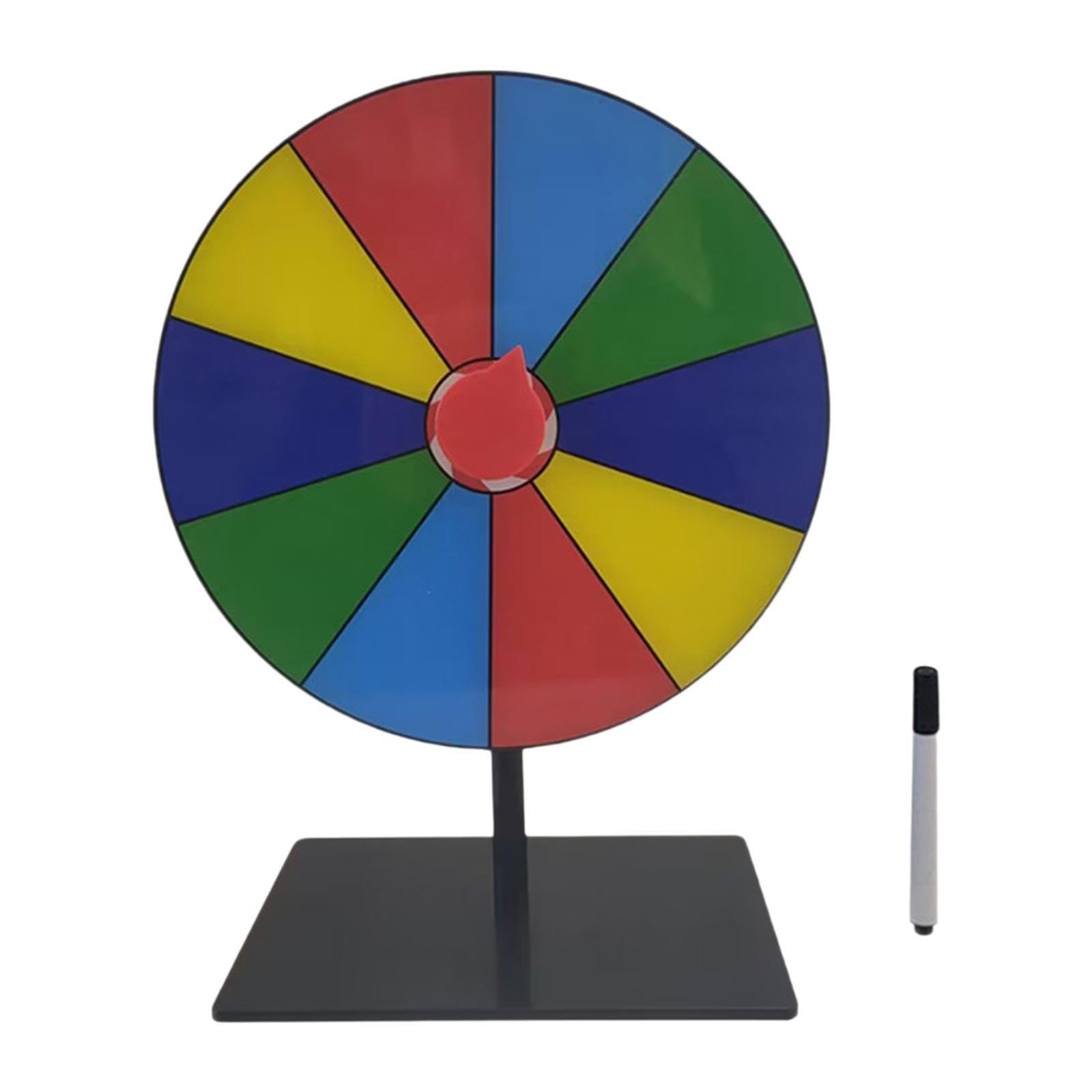 Tabletop Prize Turntable Set Fortune Wheel,with Erasable Pen Roulette Wheel,Color Rotating Wheel for Party Shops Restaurant