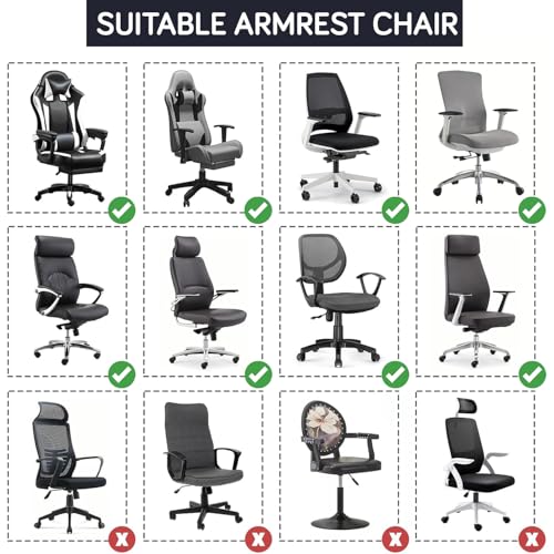 Image of HOKIPO 'SereneSolids' 140 GSM Armrest Covers for Office Chair (Elastic Style), 1 Pair, Navy Blue (AR-5933-NBLU)