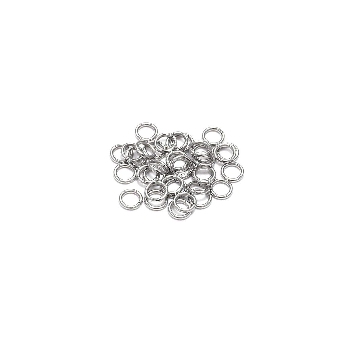 AGCFABS 200pcs 3-15mm Diameter Stainless Steel Open Single Loops Jump Rings Split Ring for Jewelry Making DIY Connector Made Accessories (0.7 x 4mm-