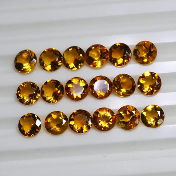 Madeira cytryn od 2 mm do 8 mm kamień szlachetny okrągły żółty cytryn fasetowany szlif naturalny cytryn Madera kamień szlachetny do produkcji biżuterii łąki 1 szt, 8mm, Kamień szlachetny, Cytryn z Madery