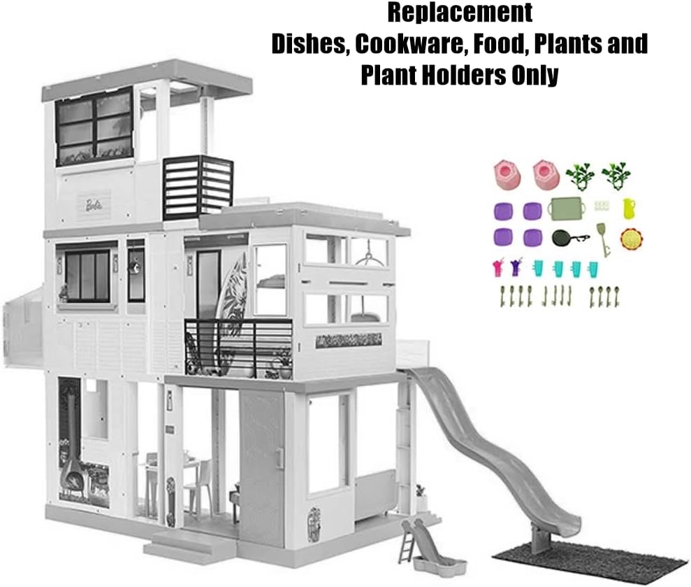 Replacement Parts for Barbie Doll Dreamhouse - GRG93 ~ Replacement Dishes, Cookware, Food, Plants and Plant Holders