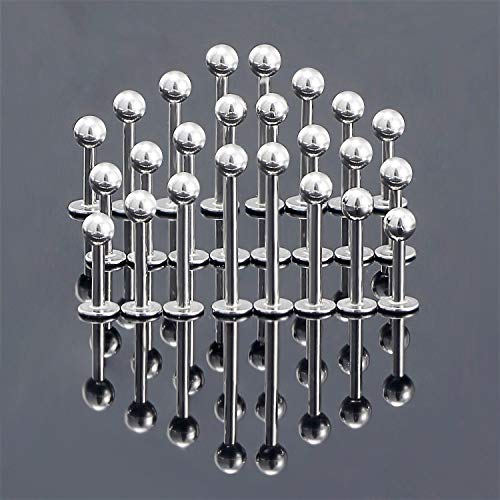 Ftovosyo Labret Barbell 24PCS Monroe Lip Barbell Ring Helix Earring Tragus Cartilage Studs Surgical Steel Piercing Jewelry for Women Men 20-12G3