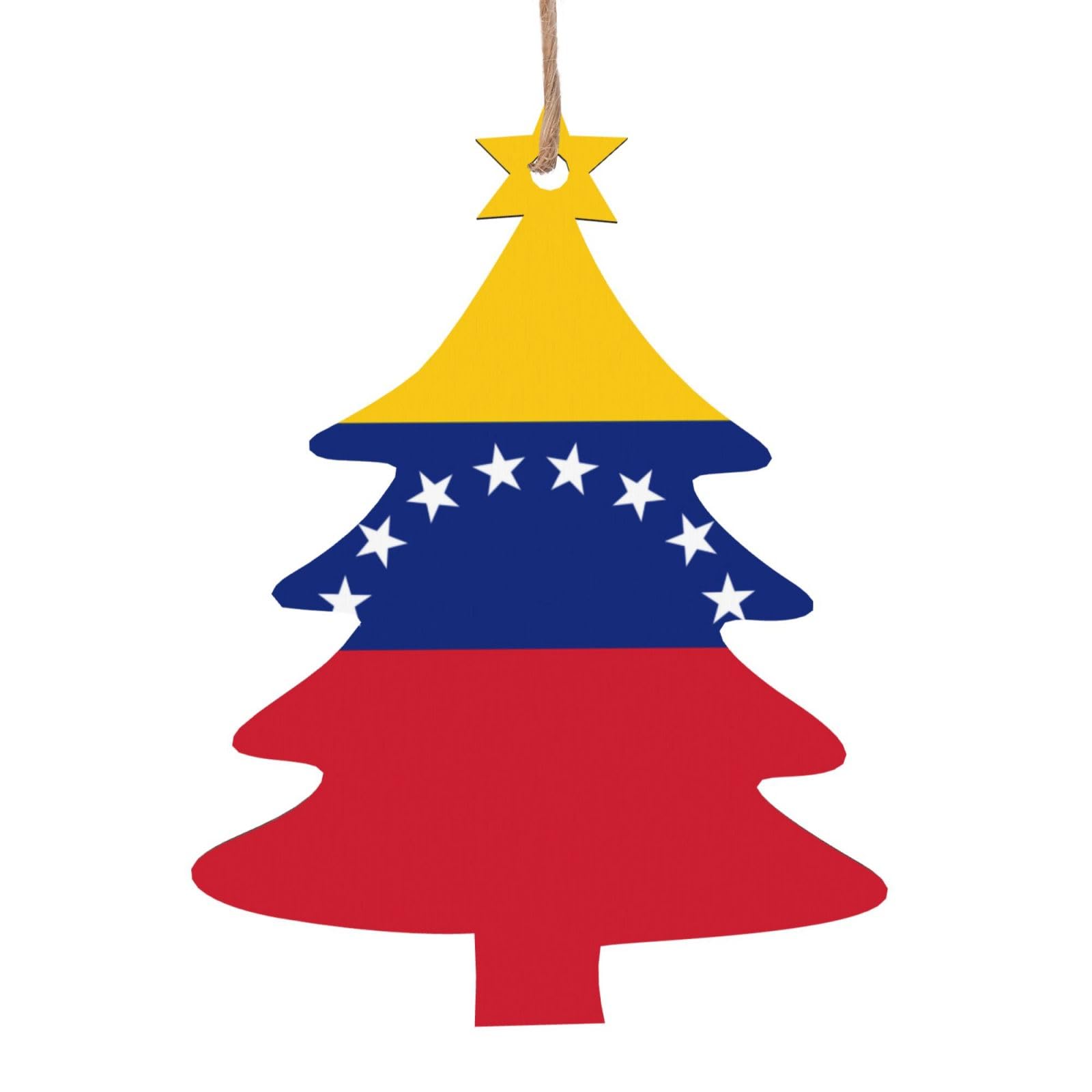Flag of Venezuela Printed Christmas Wooden Pendants, Simple and Environmentally Friendly, Holiday decorationsã€‚