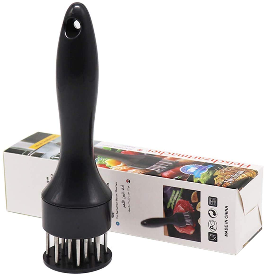 Meat Tenderizer, 21 Stainless Steel Sharp Needle Blade with Safety Lock, Cooking Tool for Tenderizing Beef, Turkey, Chicken, Steak, Veal, Pork, Fish