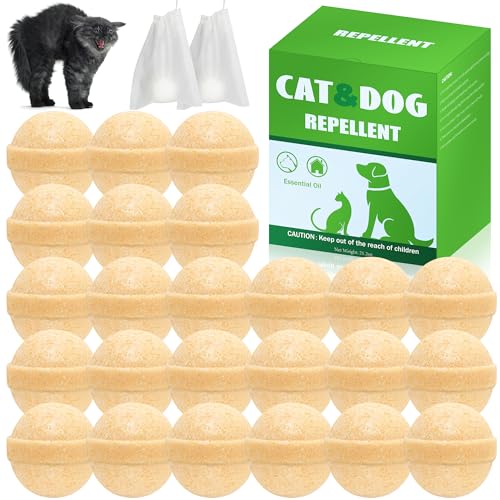 24Pack Katzenabwehrmittel Outdoor Indoor - Natürliches Pfefferminzöl Katzenabschreckung, Katzen dauerhaft vom Hof fernhalten, streunende Katzen Hunde fernhalten, wirksames Hundeabwehrmittel für Hunde