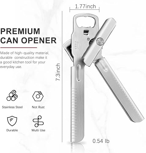 Miniatura 2 de Abrelatas manual Sopito - Abrelatas de mano y abrebotellas para facilitar su uso, mango cómodo, hoja afilada y borde de corte suave