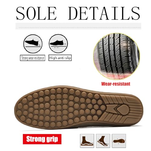 Men's Suede Chain Decor Penny Loafers Casual Comfort Slip On Non-Slip Soft Flat Moccasins Lightweight Business Dress Walking Driving Shoes4