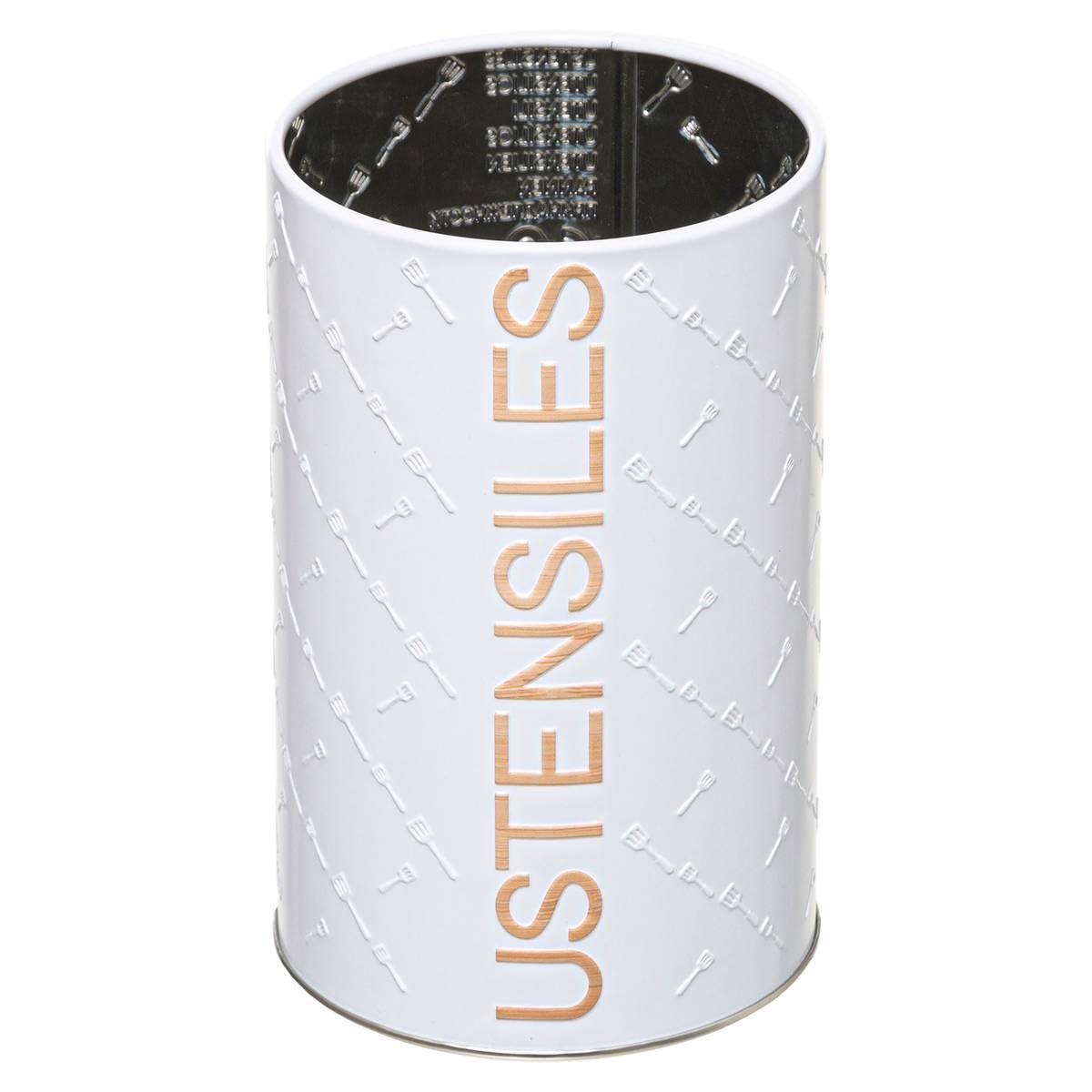 5five - pot à ustensiles fer scandinave nature blanc