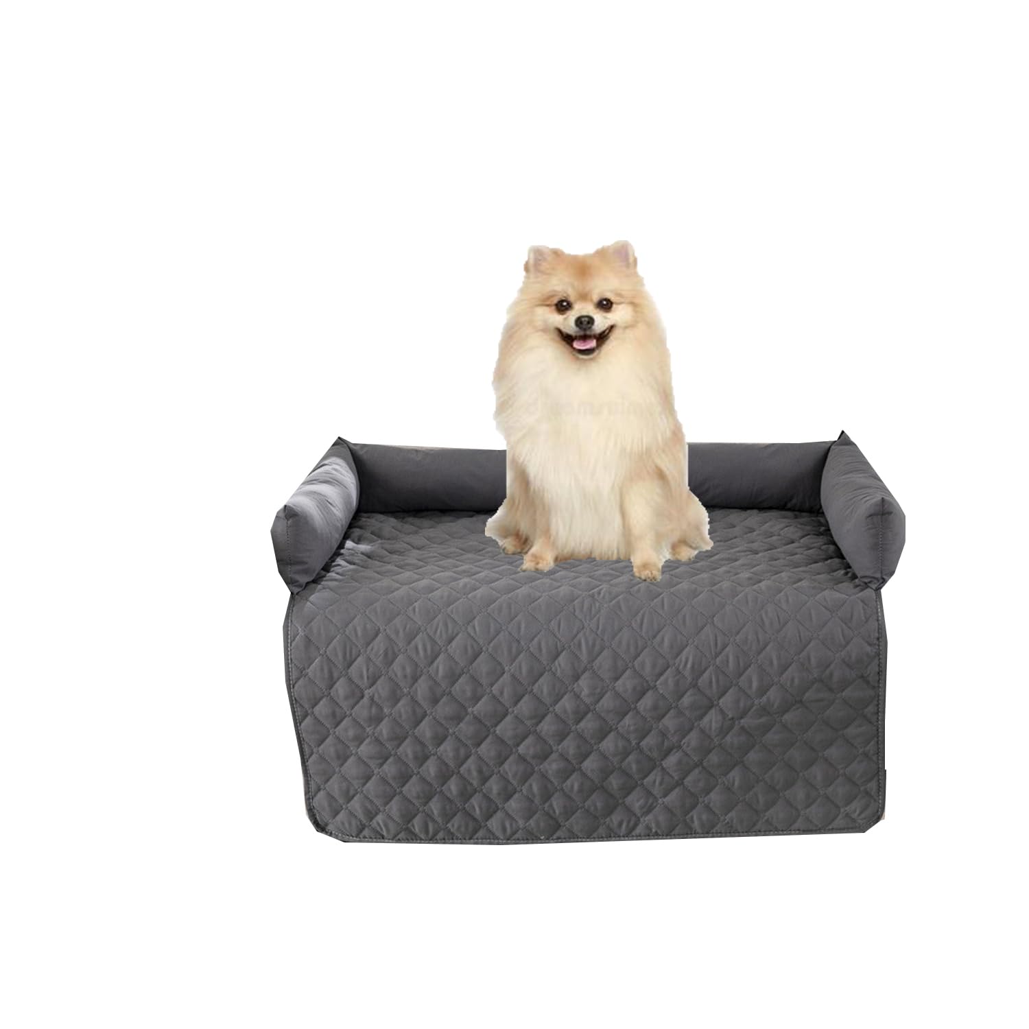Miaogoo Dog Sofa Bed Protector Cover, Waterproof Dog Cat Bed Sleeping Pad, Medium Large Dogs Cats Calming Pad with Raised Edge, Easy Clean (90x90cm,Dark Gray)