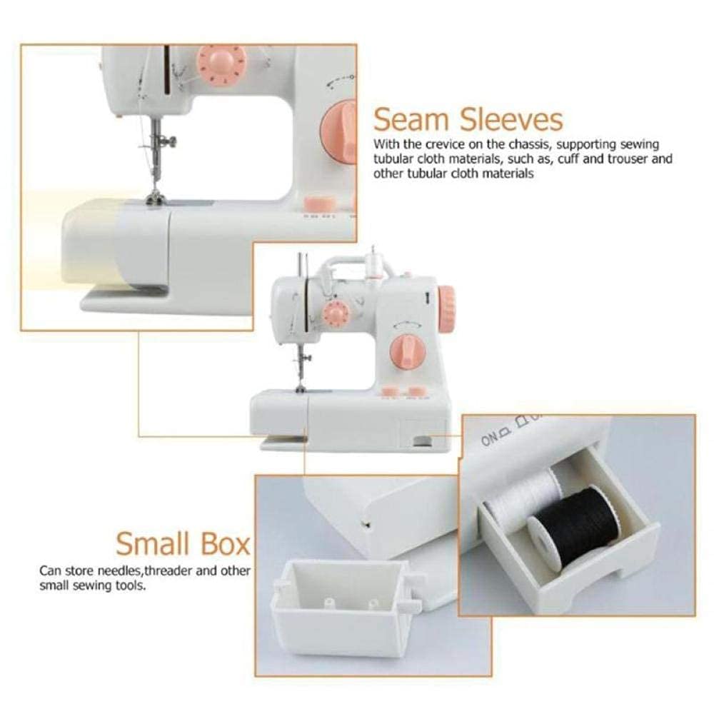 Máquina de Coser pequeña para el hogar, máquina de Coser de Mano, Mini máquina de Coser, luz integrada, fácil de Usar en casa o en Movimiento