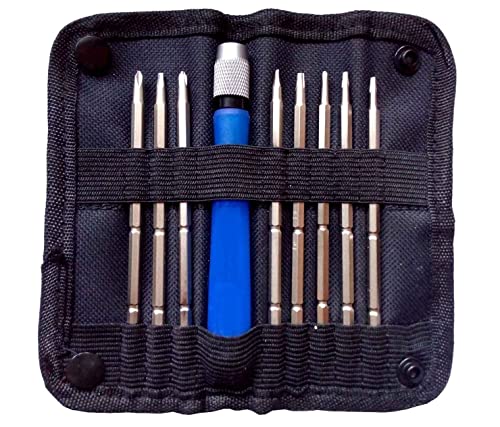 Image of Screwdriver Tool Kit with 8 Bits interchangable Dual Side for Opening and Repairing Mobiles, PDA, Laptop with Openers and Tweezer (8 IN 1 Screwdriver Set)
