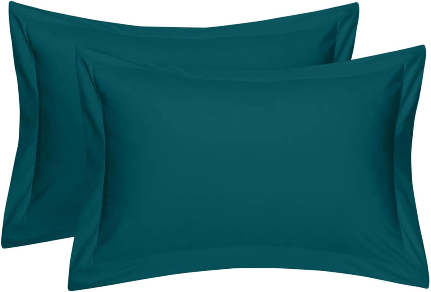 Comfort Beddings Heavy Quality 650 Thread Count 100% Egyptian Cotton Oxford Pillow Cases Pack Of 2 - Teal (Superking Size 50 x 90 CM)