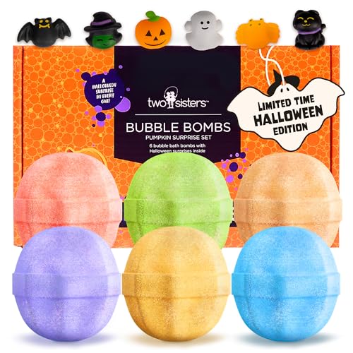 Halloween Bath Bombs for Kids with Surprise Halloween Toys Inside (6...
