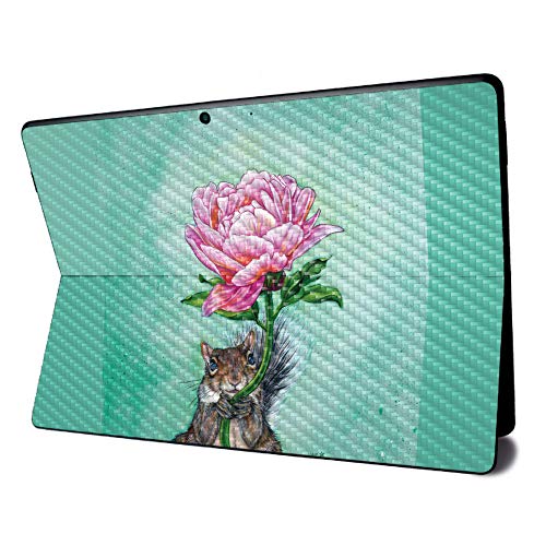 Image of MightySkins Carbon Fiber Skin for Microsoft Surface Pro X - Lovely Squirrel | Textured Carbon Fiber Finish | Easy to Apply, Remove, and Change Styles | Made in The USA