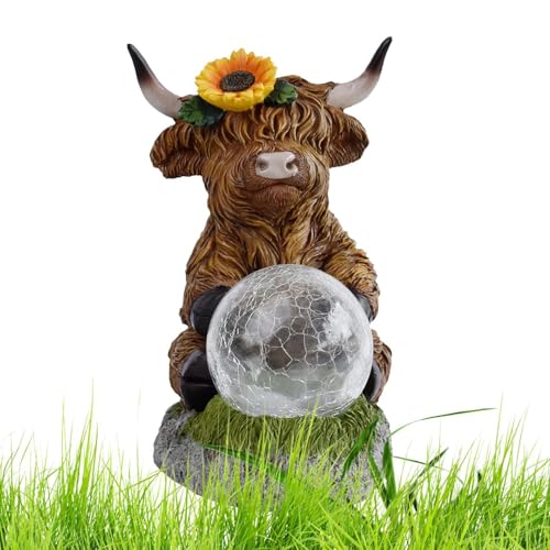 Statues de vache art lampes solaires, le cadeau de jardin idéal pour maman