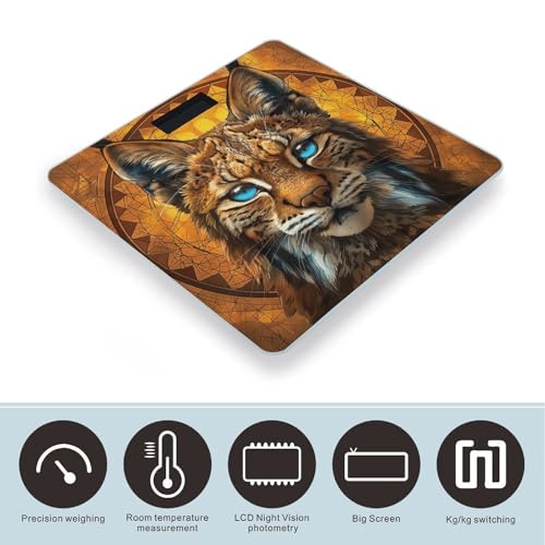 Báscula Digital Azul Ojos Bobcat de Vidrio Templado miniatura 3