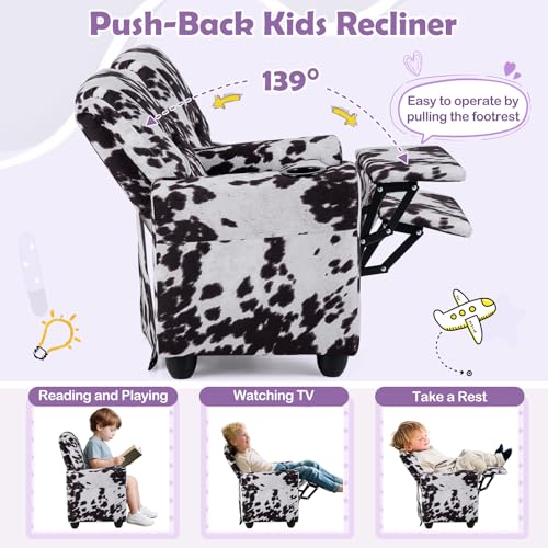 Image of Costzon Kids Recliner Chair with Cup Holder, Toddler Adjustable Lounge Chair w /Footrest for Boys Girls Room, Ergonomic Baby Child Furniture Sofa for Age 3+ Gifts, Kids Mini Recliner up to 150 lbs