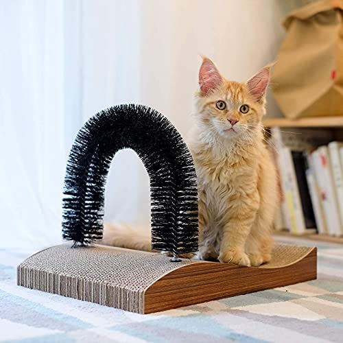FUKUMARU Cat Self Groomer 2.0 Version, Cat Arch Face Scratcher | Cat Back Grooming Massager Toy Brush for Indoor Kitten and Small Dog, Durable Cat Scratching Pad Included - Image 7