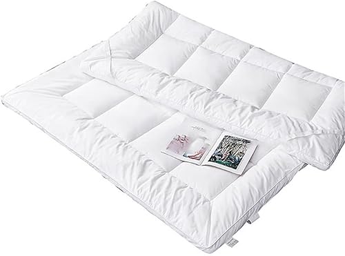 na - Colchones de terciopelo de plumón de hotel gruesos para mantener el calor colchón plegable de tatami que ayuda a dormir tamaño King Queen color