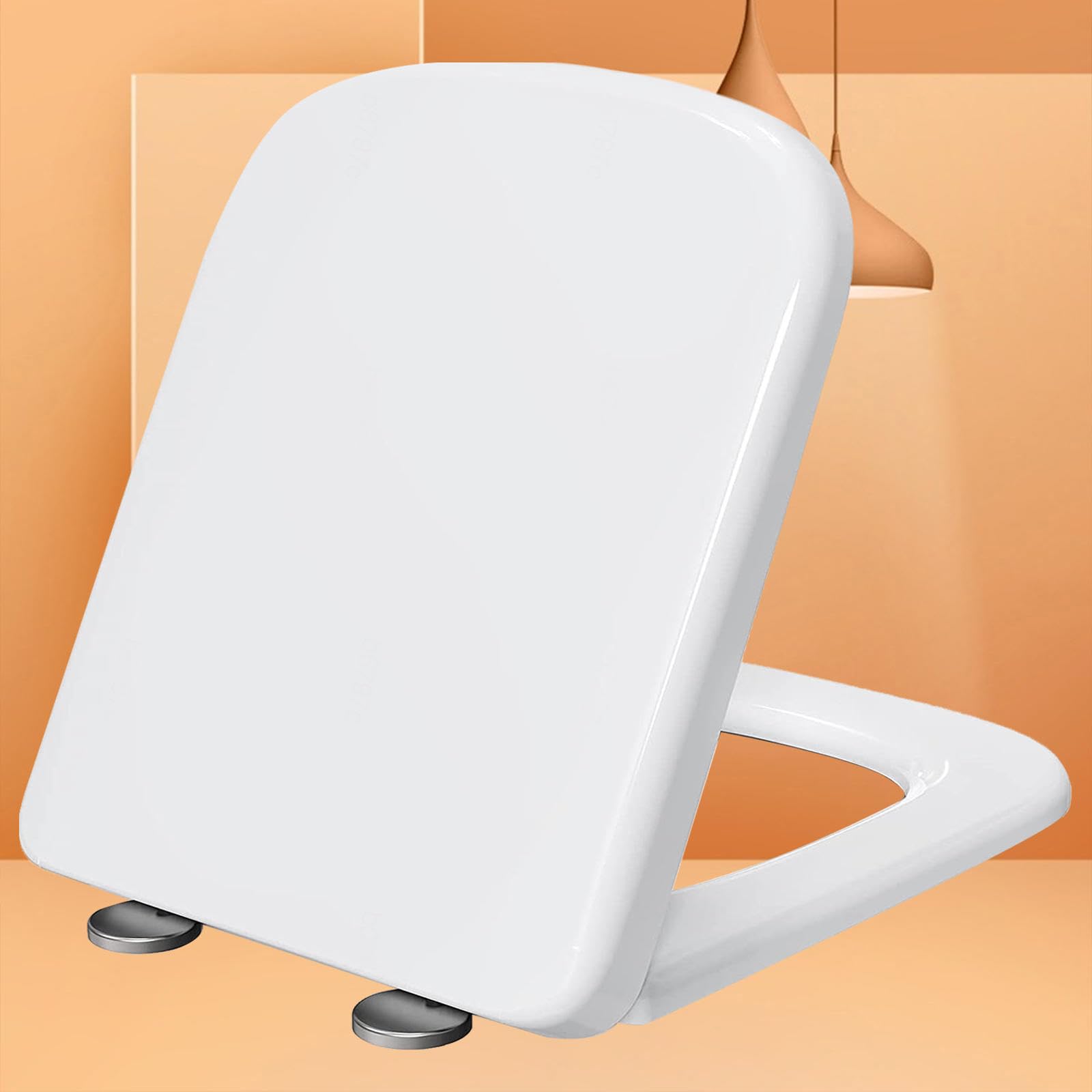 Abattant WC durable rectangulaire rigide blanc au design épuré 36x44