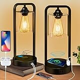 💡【Tischlampe mit 15W Drahtlosem Ladegerät & USB-A+C-Ladeanschlüsse & Wechselstromsteckdose】Nachttischlampe hat die drahtlose 15W Ladefunktion des telefons, mit einem USB-A- und einem USB-C-Anschluss (5V/2A) zum schnellen Aufladen ausgestattet,und eine 2-polige Steckdose (240V) zum gleichzeitigen Laden von 4 elektrischen Geräten. Die Ladefunktion ist verfügbar, egal ob die Lampe ein- oder ausgeschaltet ist. ( Hinweis: Ihr Telefon mit kabellosem Laden kompatibel sein.)