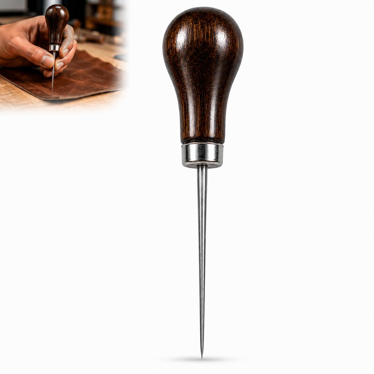 Wood Handle Scratch Awl Tool | Leather Hole Punch Awl Pin for Sewing, Stitching, Marking, Craft, DIY Leatherwork & Hand Punching Tool-image-25