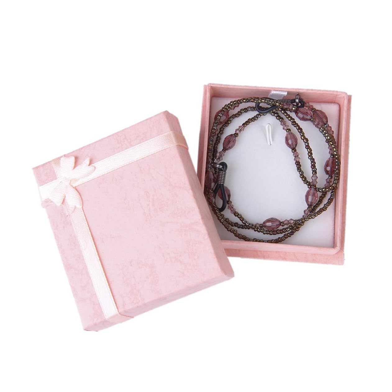 GALPADA 2 Piezas cadena de anteojos cadena de cristal estilo bohemia cadena de gafas rosa