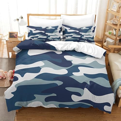 Linge de lit militaire bleu pour chambre enfant avec fermeture éclair - 3