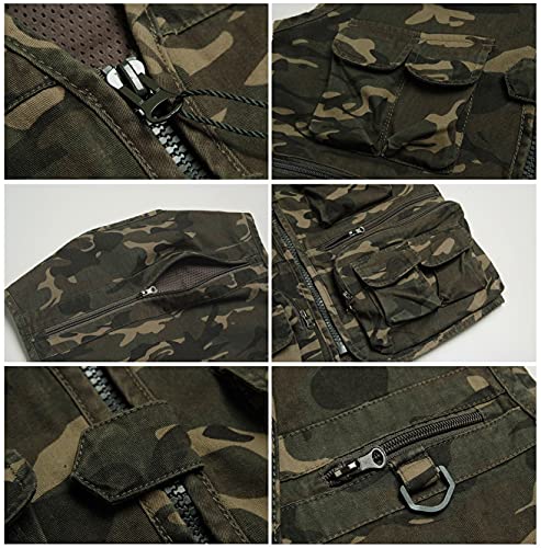 Hwalleum - Gilet da uomo classico mimetico, senza