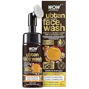 WOW Skin Science Ubtan Foaming Face Wash with Built-In Face Brush for Deep Cleansing – No Parabens, Sulphate, Silicones…