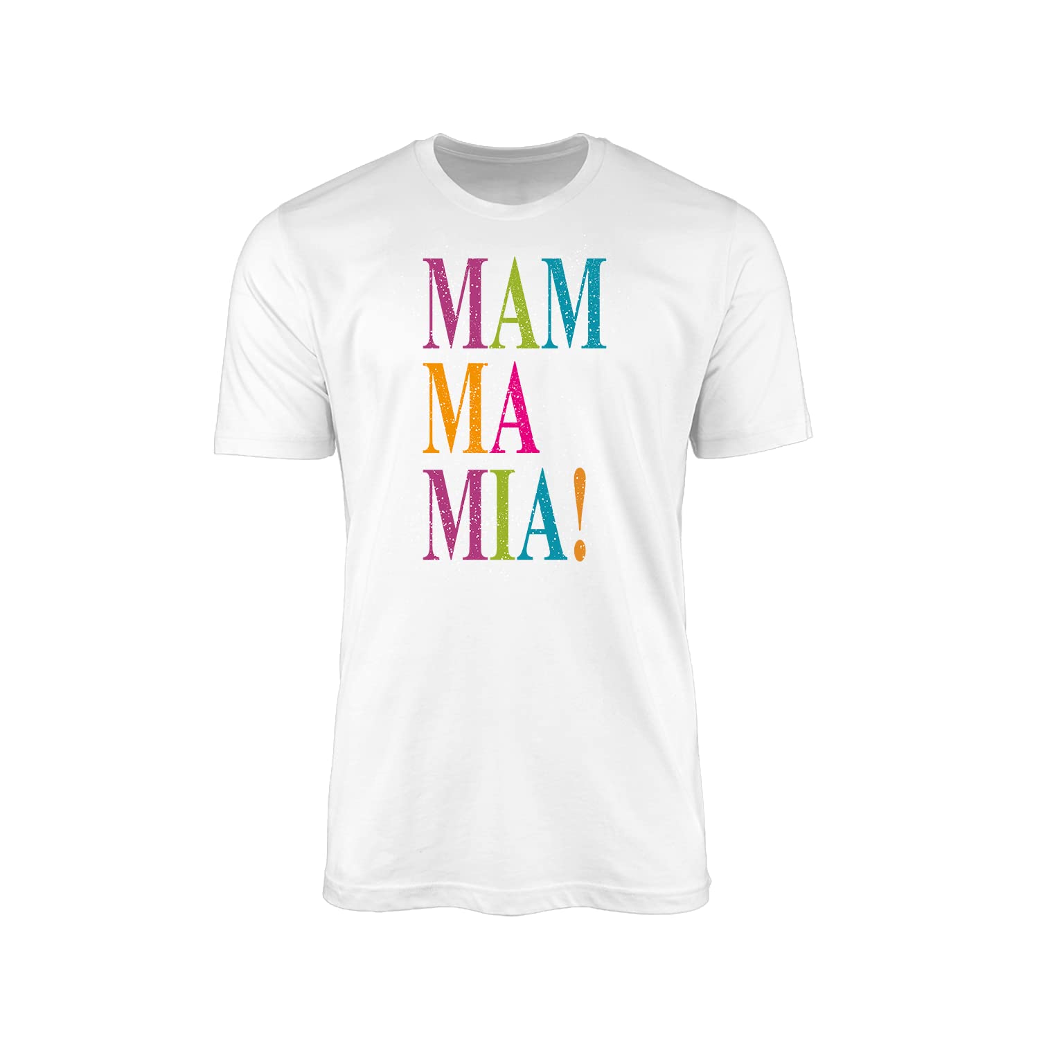 Mamma Mia Glitter Letters T-Shirt Tee Top - Classic Black White Musical Theatre Movie Film Cinema Concert Music Here We Go Again Sing Along Gift Present