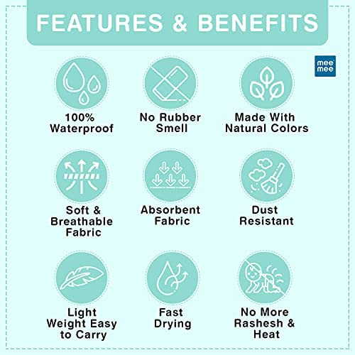 Mee Mee Reusable Water Proof Cotton Bed Protector Sheet/Extra Absorbent Mat/Dry Sheets/Urine Sheet/Dry Mat (140CmX220Cm) (X-Large, Green) - Image 3 thumbnail
