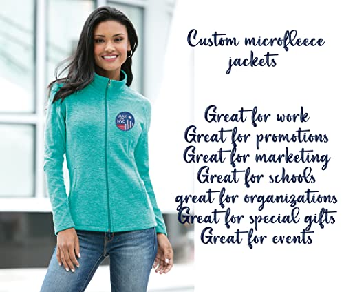 INK STITCH Women L235 Custom Design Your Own Stitching Logo Texts Heather Microfleece Jackets - 4 Colors3